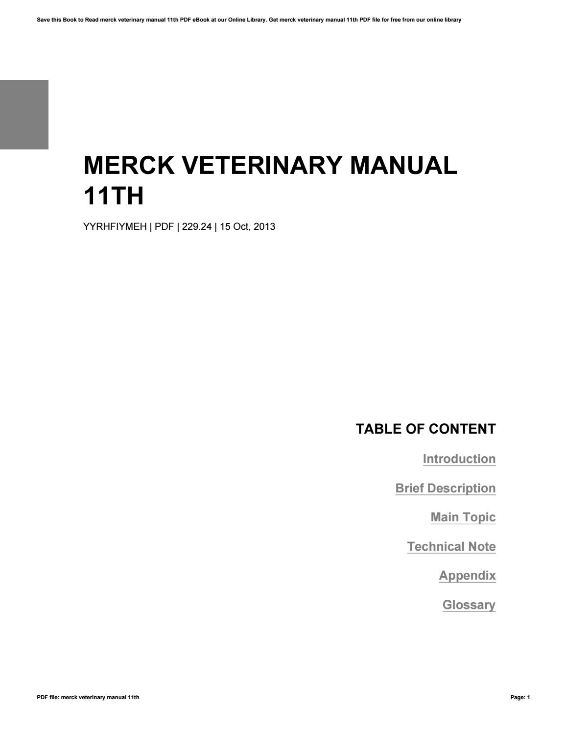Merck veterinary manual book